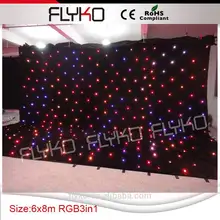 Настроить 6 м* 8 М звездный СВЕТОДИОДНЫЙ занавес/ткань/светодиодный DMX занавес, СВЕТОДИОДНЫЙ монохромный Starcloth, светодиодный dropback