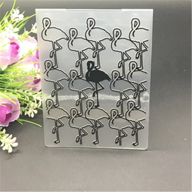 

Mold Folding Transparent Flamingo Cards Embossing Folder Scrapbook DIY Craft