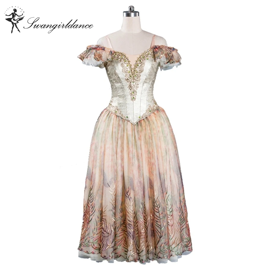 sleeping beauty romantice ballet dress gold adult giselle ballet tutu dress professional women ballerina dressBT9115