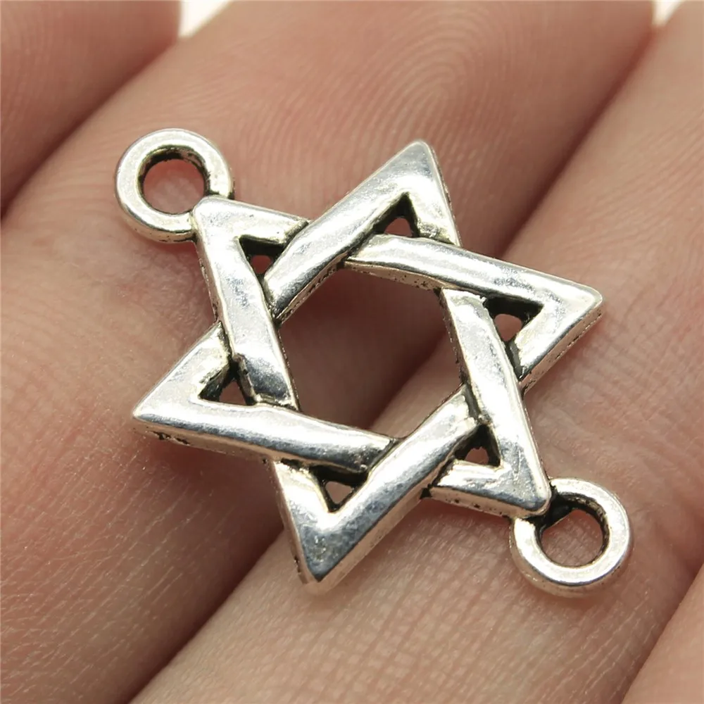 WYSIWYG 10 шт. 25x16 мм Star Of David Charms коннектор для изготовления ювелирных изделий