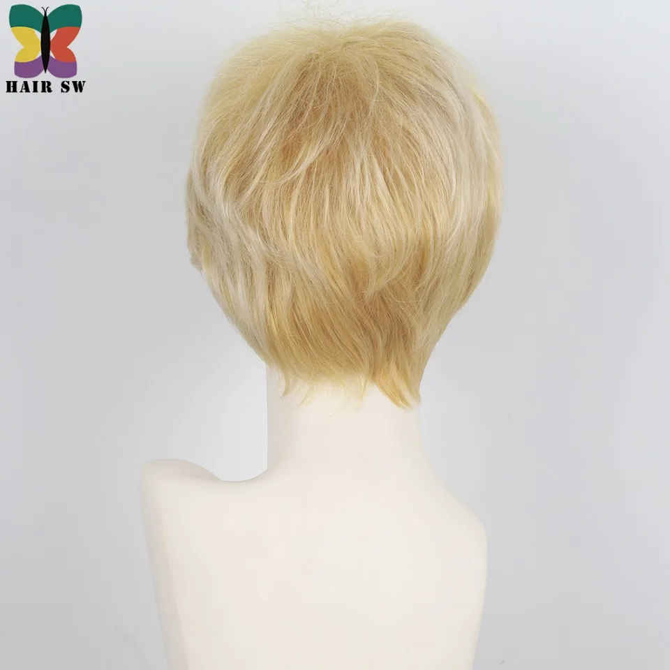Hair Sw Short Straight Synthetic Hair Ladies Wig Honey Blonde Fluffy Layered Pixie Angle Cut Wig With Bangs For Women Wigs With Bangs Wig Honey Blondewig Withe Aliexpress