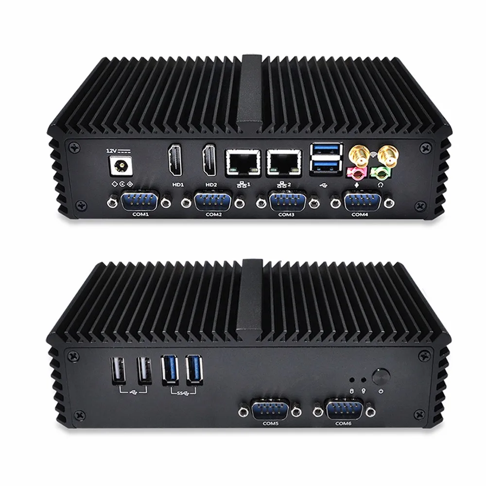 2 Ethernet Mini PC Core i5 Qotom Mini Computer Micro Desktop PC Cheap Barebone Fanless Mini