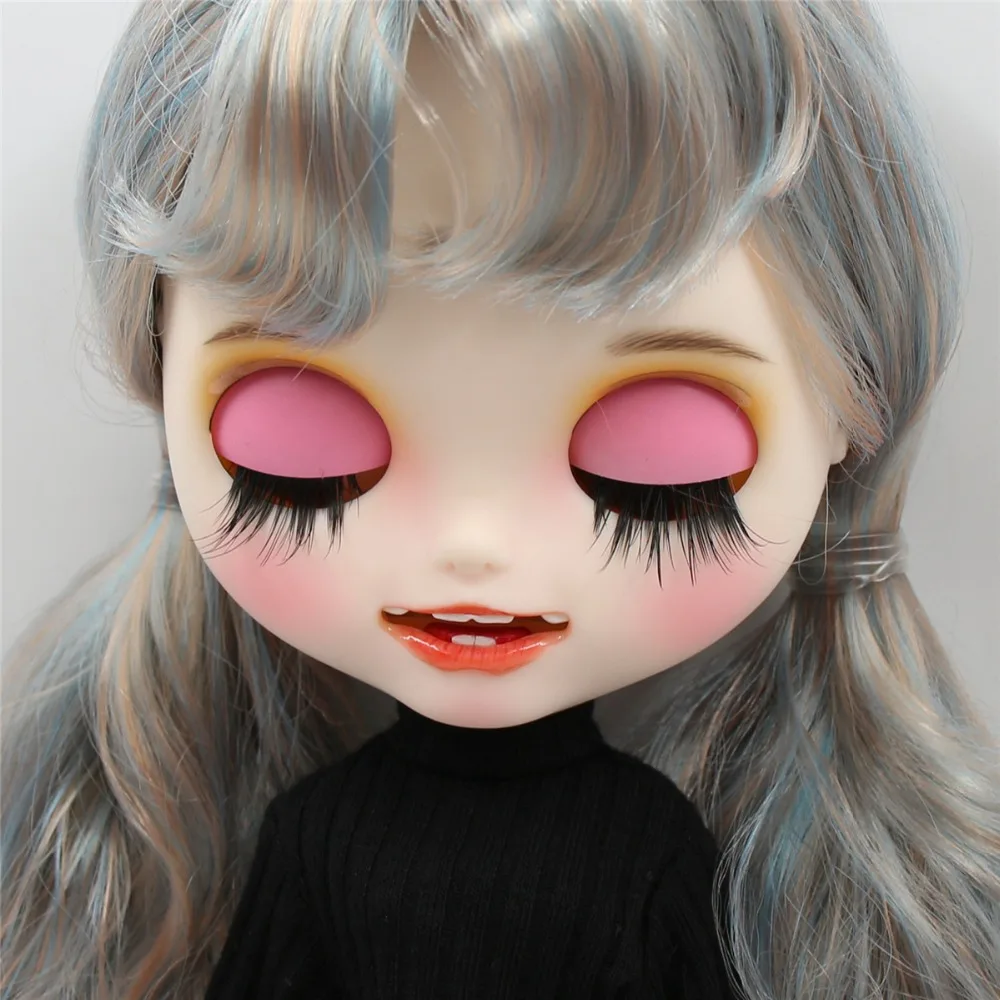 1/6 bjd фабрика blyth кукла синий микс золотые волосы, новое матовое лицо с зубами, белая кожа суставное тело 30 см BL6227/