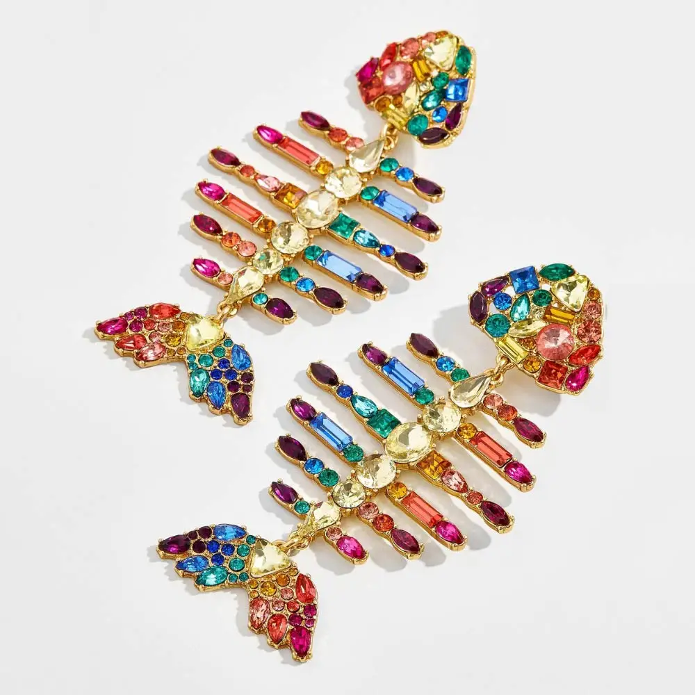 Vedawasy красочные блестящие Кристальные серьги-капли с бахромой ZA Свадебные ювелирные изделия птица рыба животное кулон цветок висячие серьги xg2960