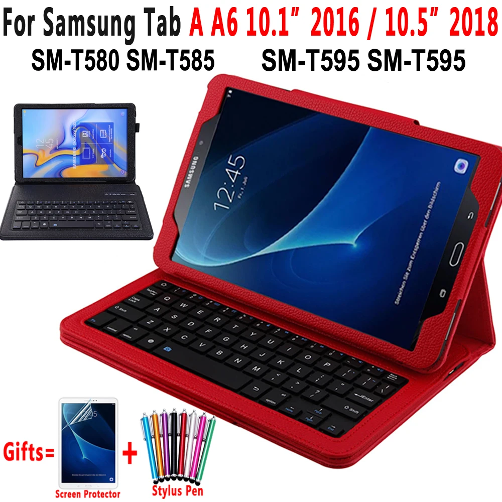 Bluetooth клавиатура кожаный чехол для samsung Galaxy Tab A A6 10,1 10,5 T580 T585 T590 T595 SM-T580 SM-T585 чехол Funda