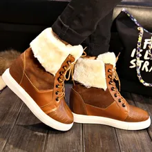 Brand Winter Thick Red Boots Fashion Snow Boots For Women Fur Shoes Ankle Boots Girls Platform