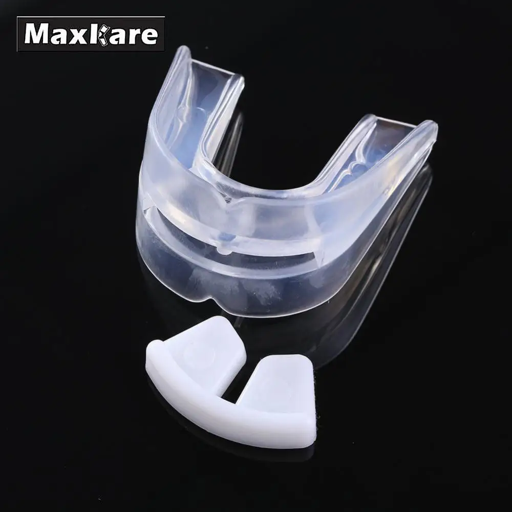 Maxkare transparente deportes gum_shield * mouth_guard * teeth_protector para Rugby Boxeo seguro suave * strenuous_exercise Silicona