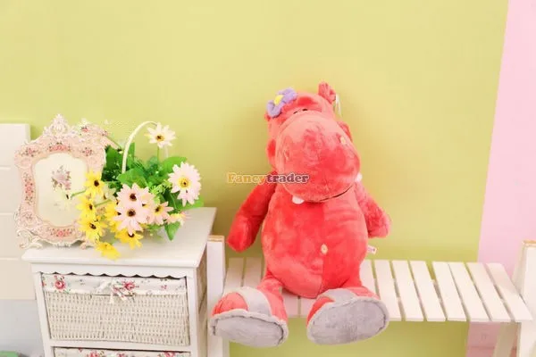 Fancytrader 1 pc 31'' 80cm Lovely Giant Stuffed Soft Plush Cute Hippo, 2 Colors, Free Shipping FT50629 (2)