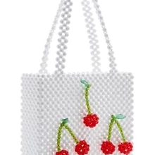 С жемчугом ручной работы топ-ручки сумки для Для женщин сумка роскошный Сумки Для женщин сумки дизайнер полые белый Вечерние вишня плеча сумка