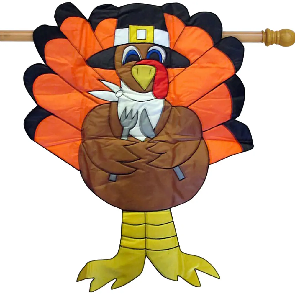 

Turkey Garden Flags Indoor Outdoor Polyester Happy Mini Yard Banner Christmas House Decor Environmental Protection Home Banners