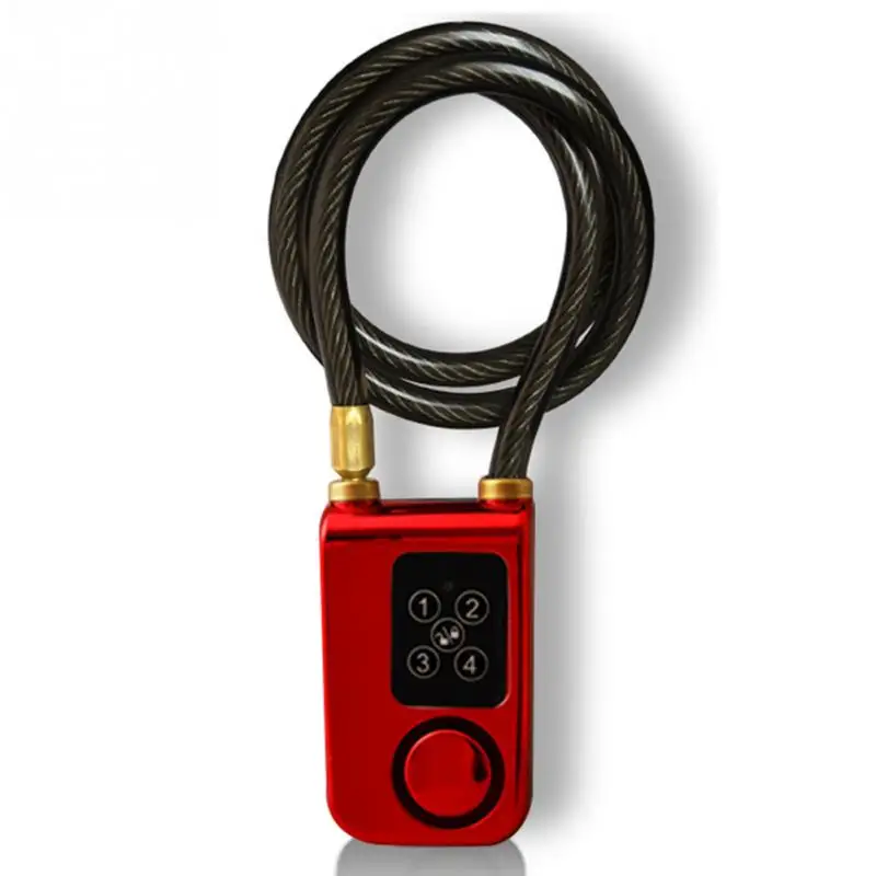 80 см Bluetooth замок провод веревка умный замок Противоугонная сигнализация без ключа телефон приложение управление водонепроницаемый 110дб сигнализация велосипедный замок