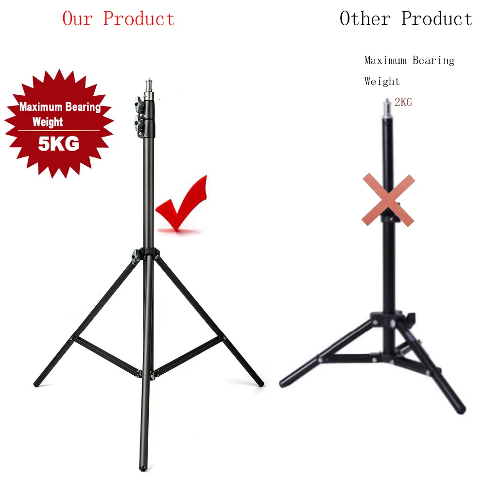 2m Light Stand Tripod With 1/4 Screw Head with Camera Tripod Lamp Holder Flash Bracket for Godox Fl