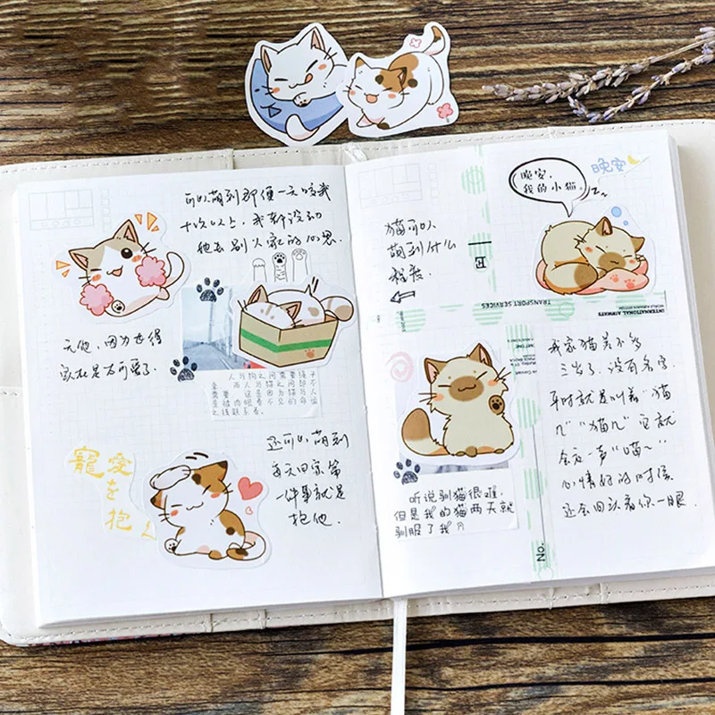 Joylong 40Pcs Kids Stickers Scrapbooking Cartoon Animals Cat Lion Cute Sticker Pack Pusheen Toys For Children Diary Decoration