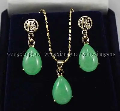 high quality jewelry word fine real blob shape green jewellery