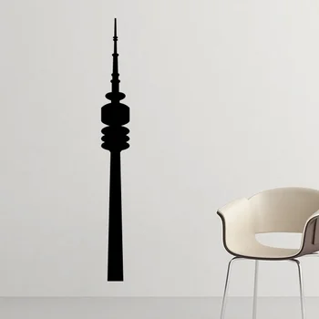 

Germany Famous Building Landmark Silhouette Illustration Pattern Removable Wall Sticker Decals Mural Wallpaper for Room Decal