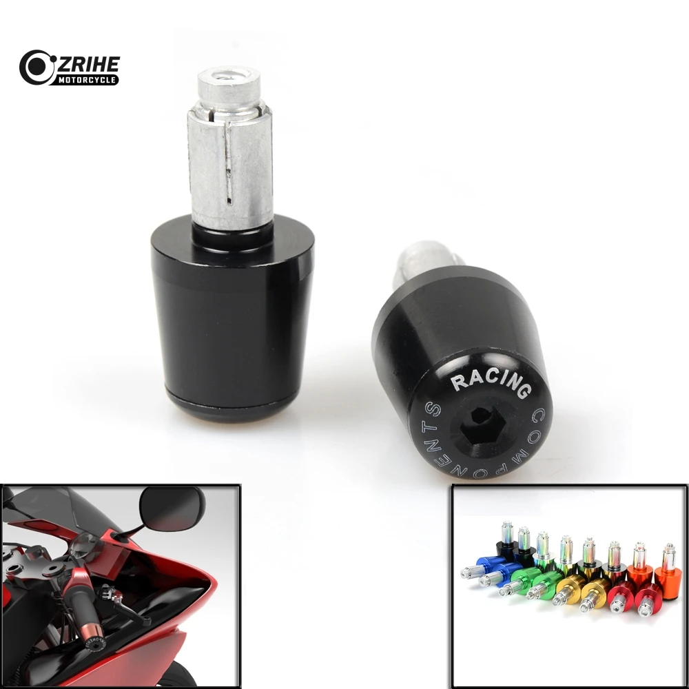 

Universal Motorcycle 22mm 7/8"" Hand Bar End Handle Grips End Caps For Honda CBR 600 900 954 1000 RR hornet 600