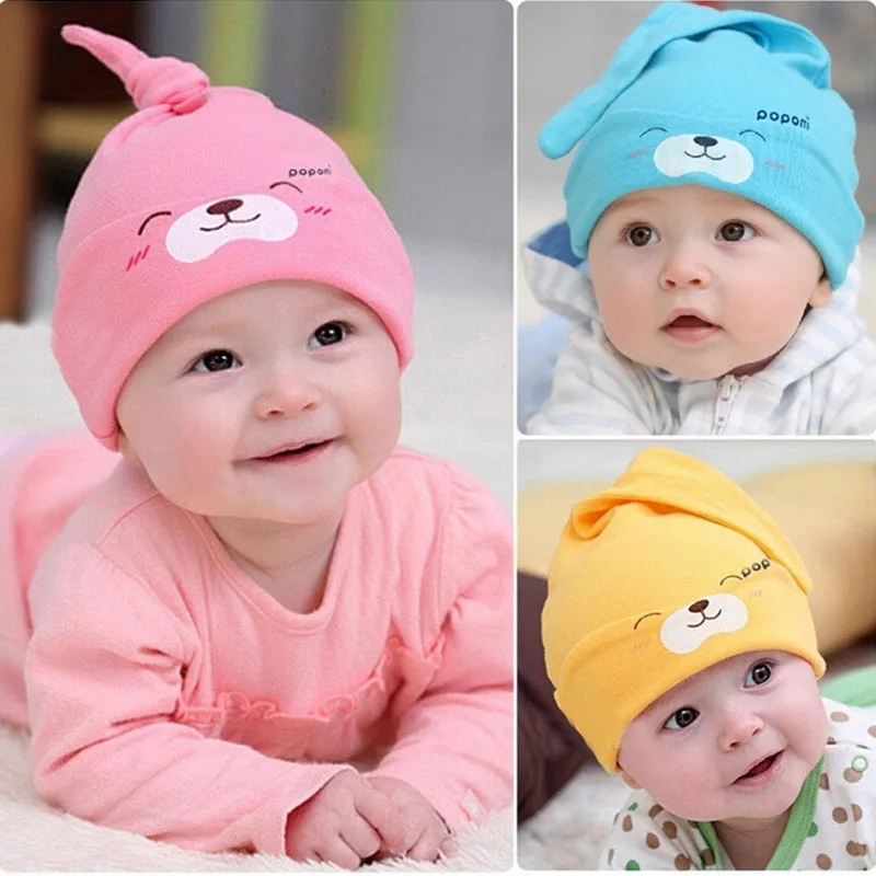 Toddlers Baby Girls Cartoon Cotton Sleep Cap Headwear Hat Newborn Beanie Caps US