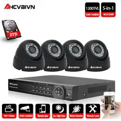 AHCVBIVN 4CH 1080P HDMI DVR 1200TVL 720P HD купольная внутренняя камера безопасности Система 4 канала видеонаблюдения DVR Комплект ночного видения камера