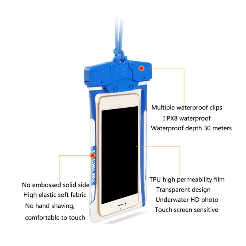 Водонепроницаемый чехол для мобильного телефона, для спорта на открытом воздухе, для плавания, подводного фото, с сенсорным экраном, герметичный чехол с ремешком на руку, Pro