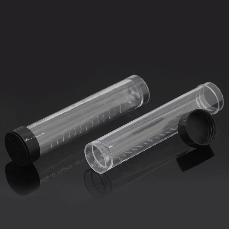 

5Pcs Plastic Clear Cylinder Storage Boxes Beads Display Container Powder Liquid Carrying Case 10.6x2.4cm