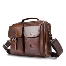 LAOSHIZI мужской портфель из натуральной кожи, сумка через плечо из мягкой воловьей кожи, винтажная мужская сумка, деловая сумка-тоут