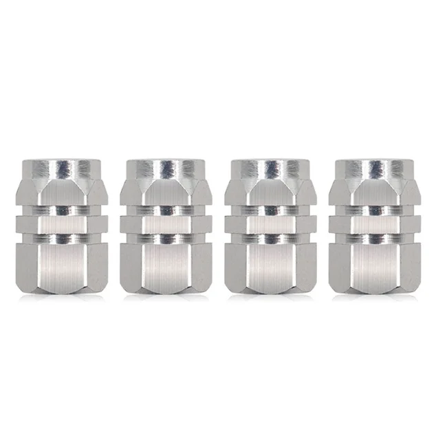 Blue and Silver Striped Aluminium Valve Caps Suitable For Volkswagen Car Van SUV