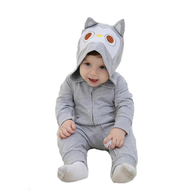 Детские комбинезоны; Одежда для новорожденных девочек и мальчиков; коллекция года; теплая зимняя Пижама с рисунком панды; roupas de bebe recem nascido - Цвет: H2296 Owl