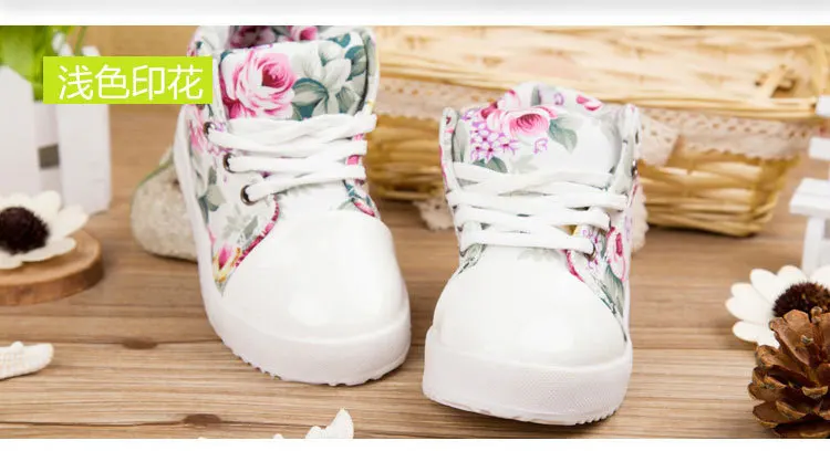 Демисезонный для девочек ограниченной Резина Новая мода для девочек детская обувь Хлопок Повседневное мягкая парусиновая корейский цветок принцесса
