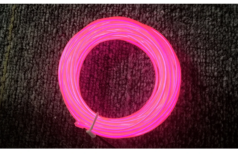 LED Car Styling Pink color 1M 2M 3M 4M 5M Ambient Light Flexible Neon Strip led Car Interior Lights Trim El Cold Light 5V (7)