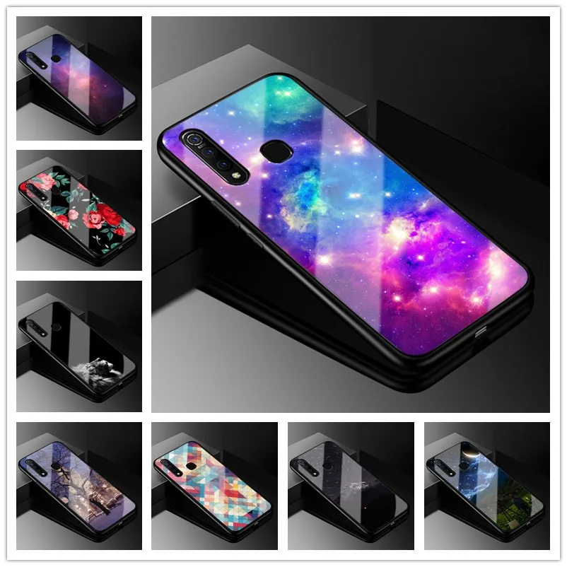 

For vivo Z5x Case Tempered Galss Hard Back Cover Phone Case For vivo Z5x Case vivoz5x z5 x z 5x 6.53'' Coque V1911A Funda Capas
