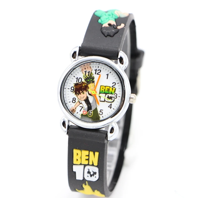 3D мультфильм Бен 10 модные силиконовые детские часы Дети Девочки Мальчики Студенты Кварцевые наручные часы детские часы Relogio Infantil подарок