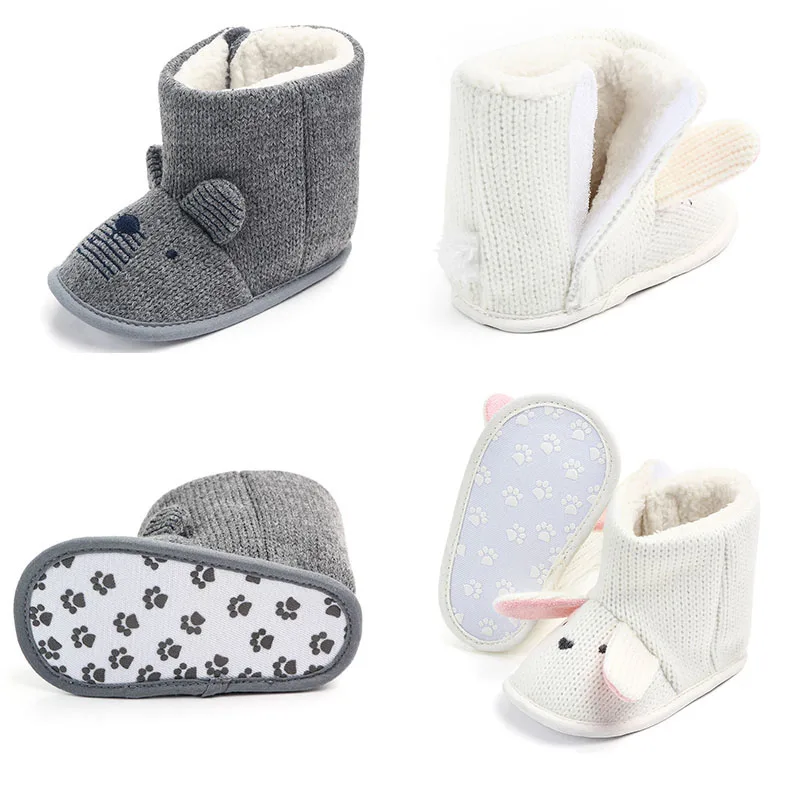 Детская зимняя обувь; ботинки для новорожденных девочек с рисунком медведя; ботинки для малышей; обувь для маленьких мальчиков; зимние ботинки для малышей