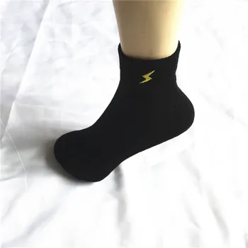 

High-end atmospheric business men's socks, half-loop men's socks, lightning embroidery men's socks