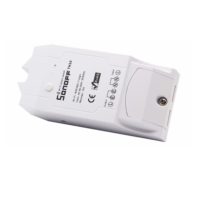 Sonoff TH10 Wi-Fi Smart Switch Smart Home Automation 10A 2200W Wireless Switch Modules With Temperature Sensor Humidity Monitor