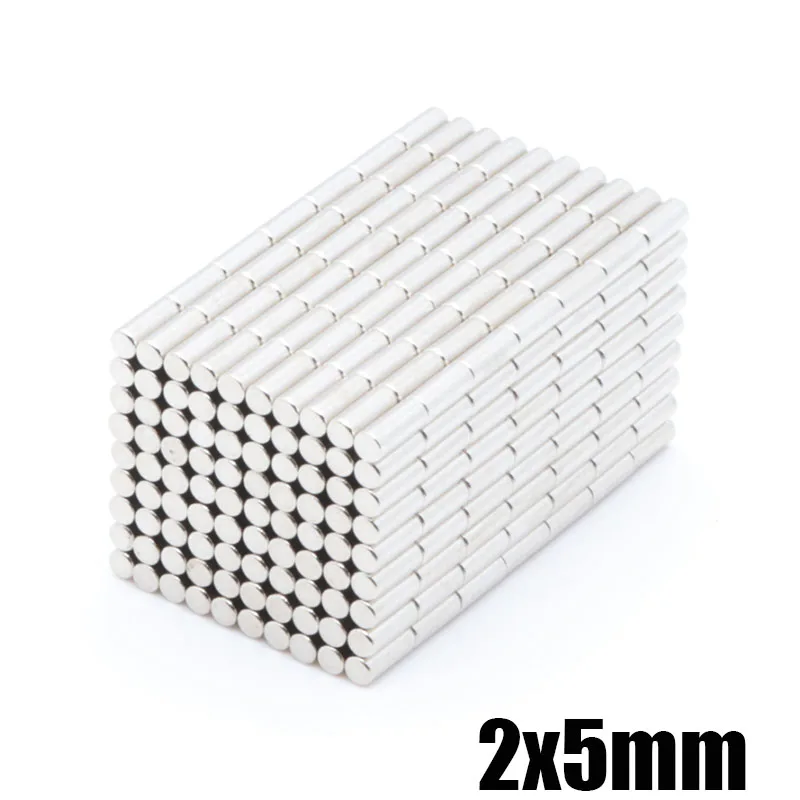 

100pcs 2x5mm N35 super rare earth magnet small round strong neodymium magnet refrigerator neodymium iron boron magnet 2x5mm