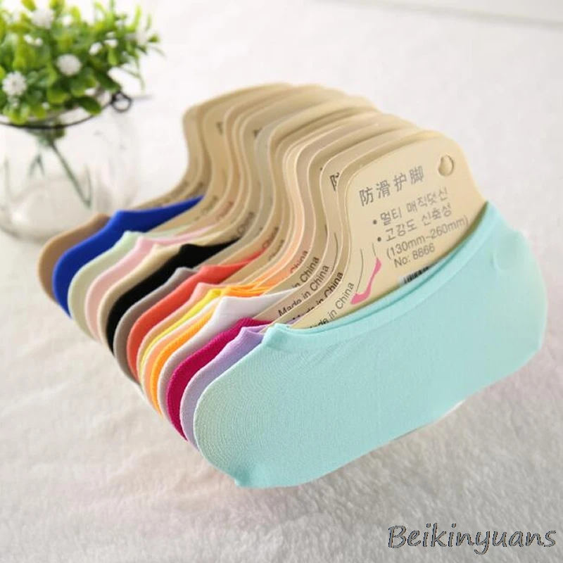 

Spring and summer ultra-thin candy girls socks velvet invisible boat socks silicone non-slip ladies children magic socks