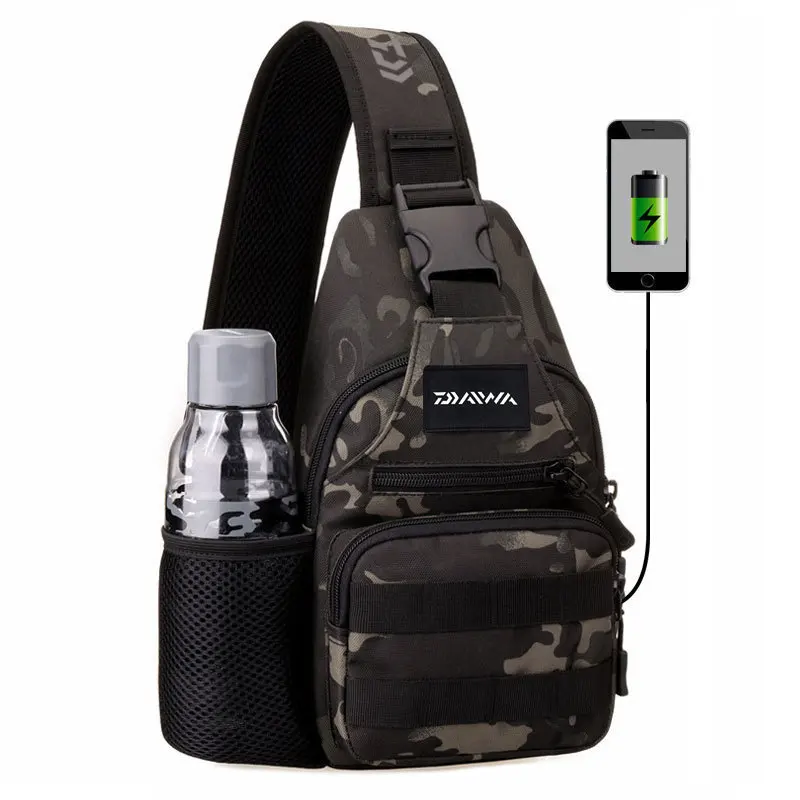 

2019 Multi-functional daiwa Fishing Bag Portable Shoulder Bag Sports Chest Bag Fishing Gear Messenger Bag Pesca Storage Case