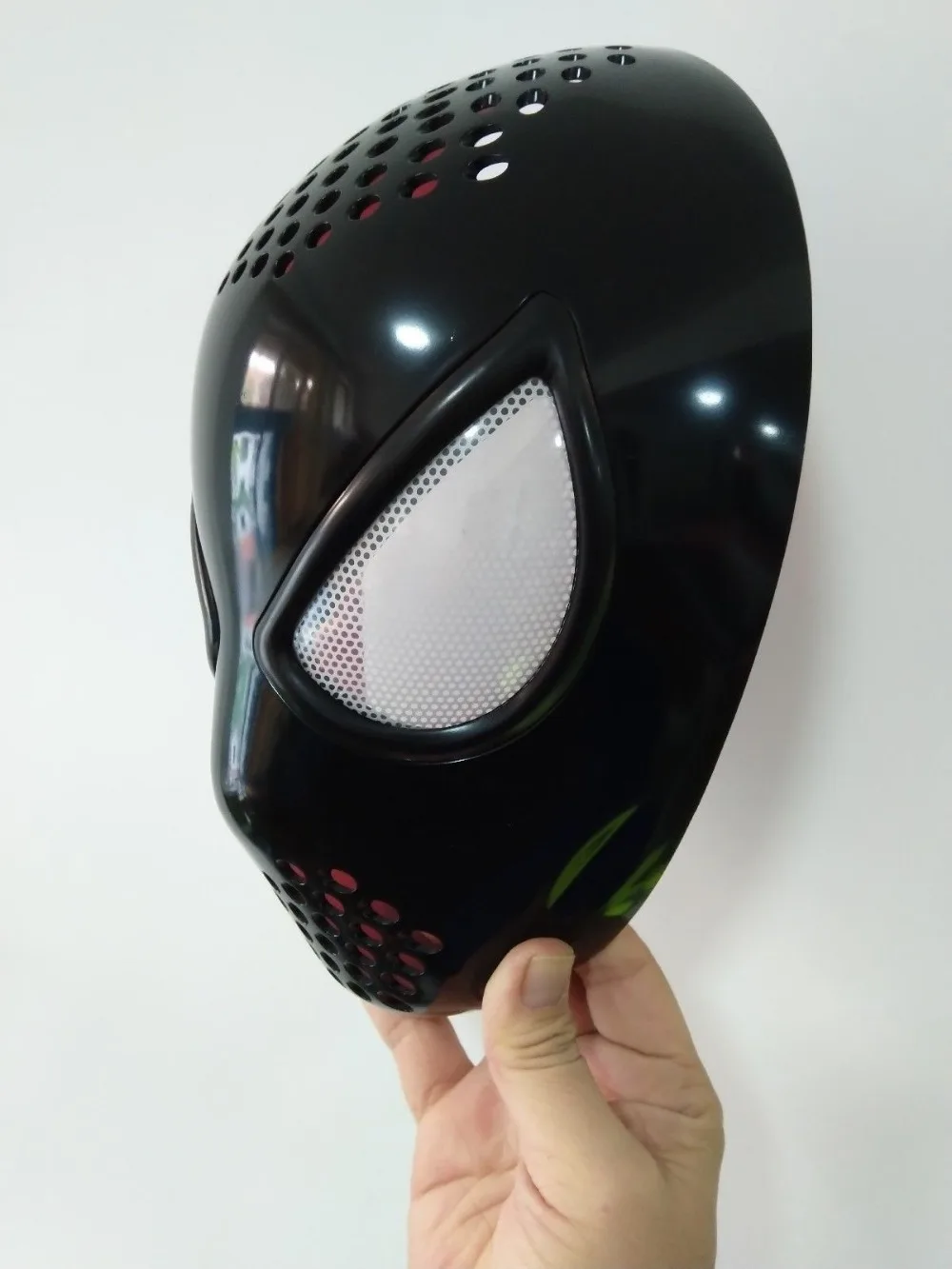 Черный Удивительный Человек-паук Faceshell с линзами линзы для человека-паука костюм маска
