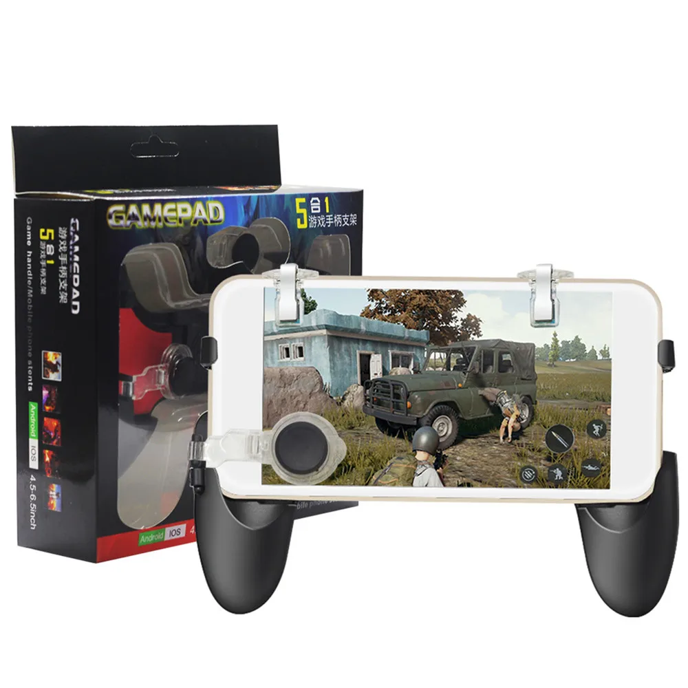 Beste 5 in 1 Gamepad Kit Game Handvat Moving Joystick en Vuur Trigger Mobiele Telefoon PUBG Gaming Controller Gamepads voor iphone android