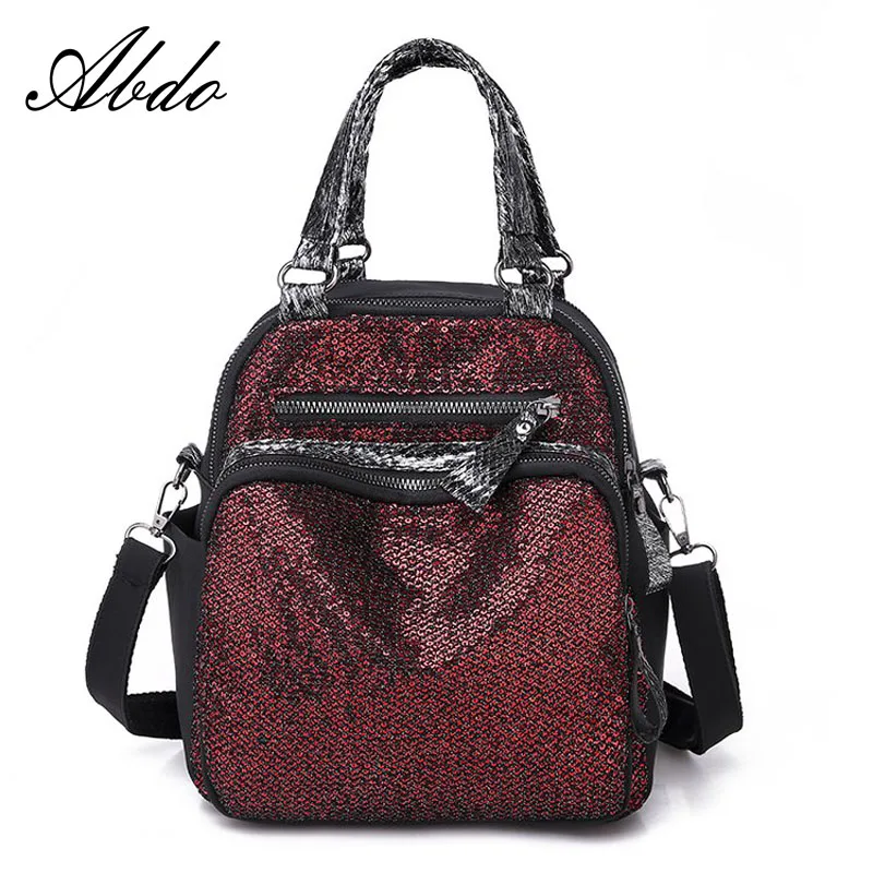

Sequin ladies backpack 3 kinds of back backpack suitable for teenage girls ladies ladies backpack black 2019 new
