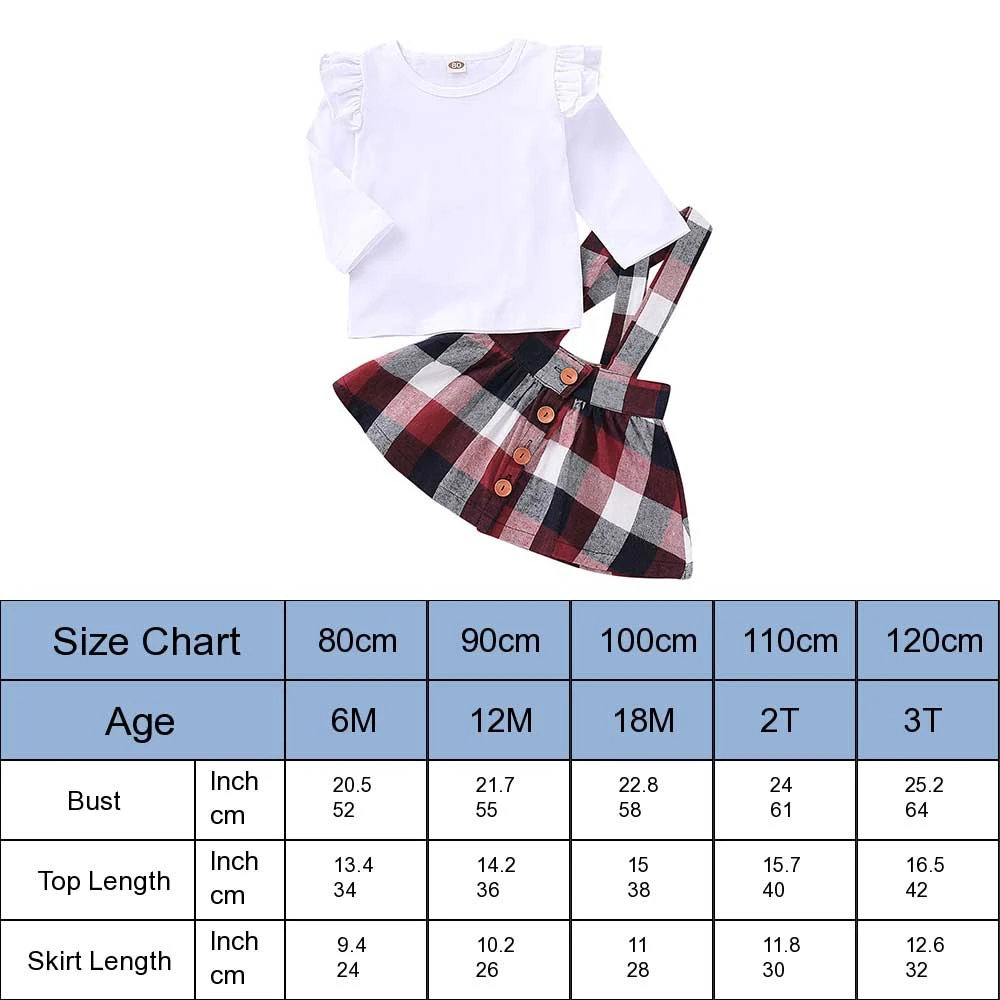 Baby Girls Clothes Flying Sleeve Tops Plaid Suspender Skirts Kids Toddler Cotton T Shirts Button Overalls Vetement Bebe Fille Clothing Sets Aliexpress