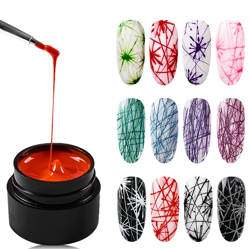 

5ml Gel Nail Polish Nail Spider Gel Painting Creative Nail Art UV Gel Wire Drawing Elasticity Point Line Gel Spider Varnish