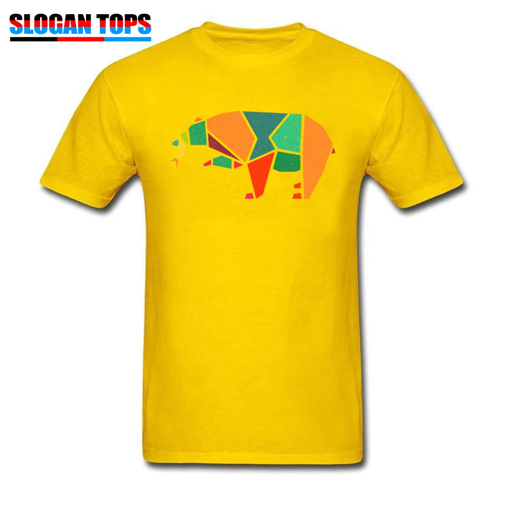 Fishing Bear Colourful Vintage Tees Classic Round Collar Normal Short Sleeve All Cotton Men Top T-shirts Design Tops T Shirt Fishing Bear Colourful Vintage yellow