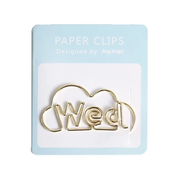 

Creative Digital Week Month Shaped Paper Clips Gold Mini Metallic Small Bookmarks Clip Pin Stationery