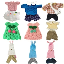Plush Doll Clothes for Bunny Rabbit Plush Toys Soft Dress Suit Sweater Clothes Accessories for 1/6 Dolls Baby Girls Kids Toy original 1 6 doll accessories doll clothes genuine dress for monster inc high dolls girls gift kids doll