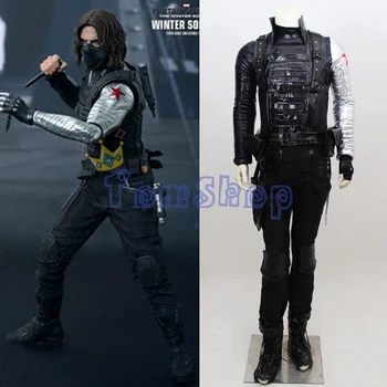 

Captain America Winter Soldier Bucky Barnes Cosplay Outfit Uniform Suit Full Set Men Women Halloween Costumes Custom Made