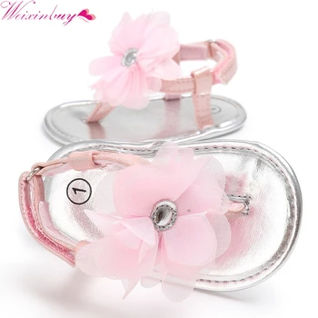 

Infant Toddler Girls Summer Sweet Princess Style Lovely Baby Flower Soft Bottom Prewalker Sandals Shoes M1