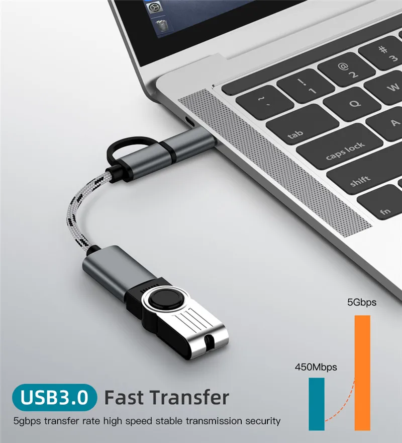 Type C Micro usb 3,0 OTG кабель для зарядки и синхронизации данных 2 в 1 USB 3,0 кабель для Macbook samsung Galaxy Xiaomi huawei P20 мышь u-диск