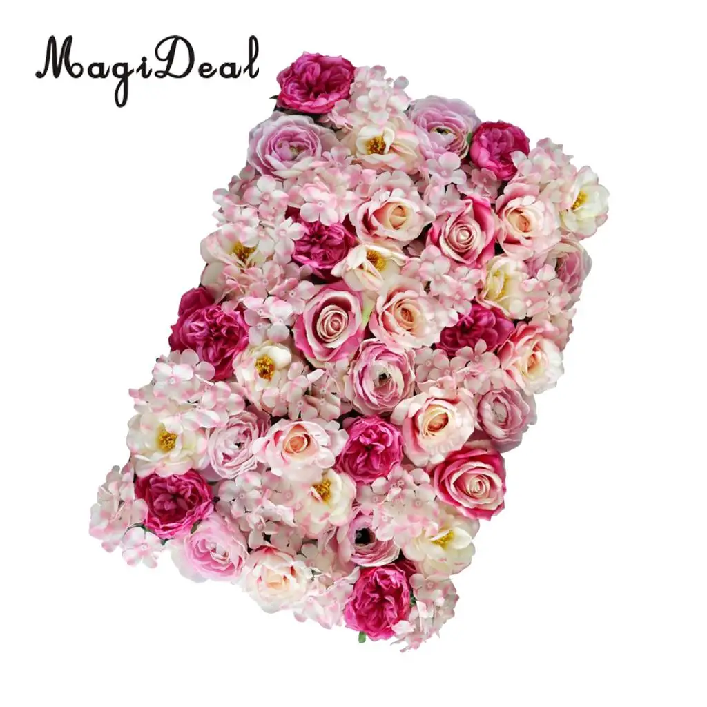 Artificial Rose Flower Wall Panels Wedding Anniversary Venue Flower Arrangement DIY Art Decor Photo Backdrops