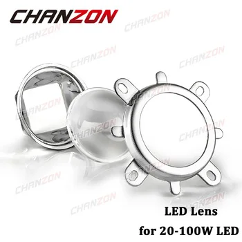 1 set LED Lens Optical Glass 44mm 60 degree + 50mm Reflector Collimator + Fixed Bracket For 20W 30W 50W 100W COB High Power Chip